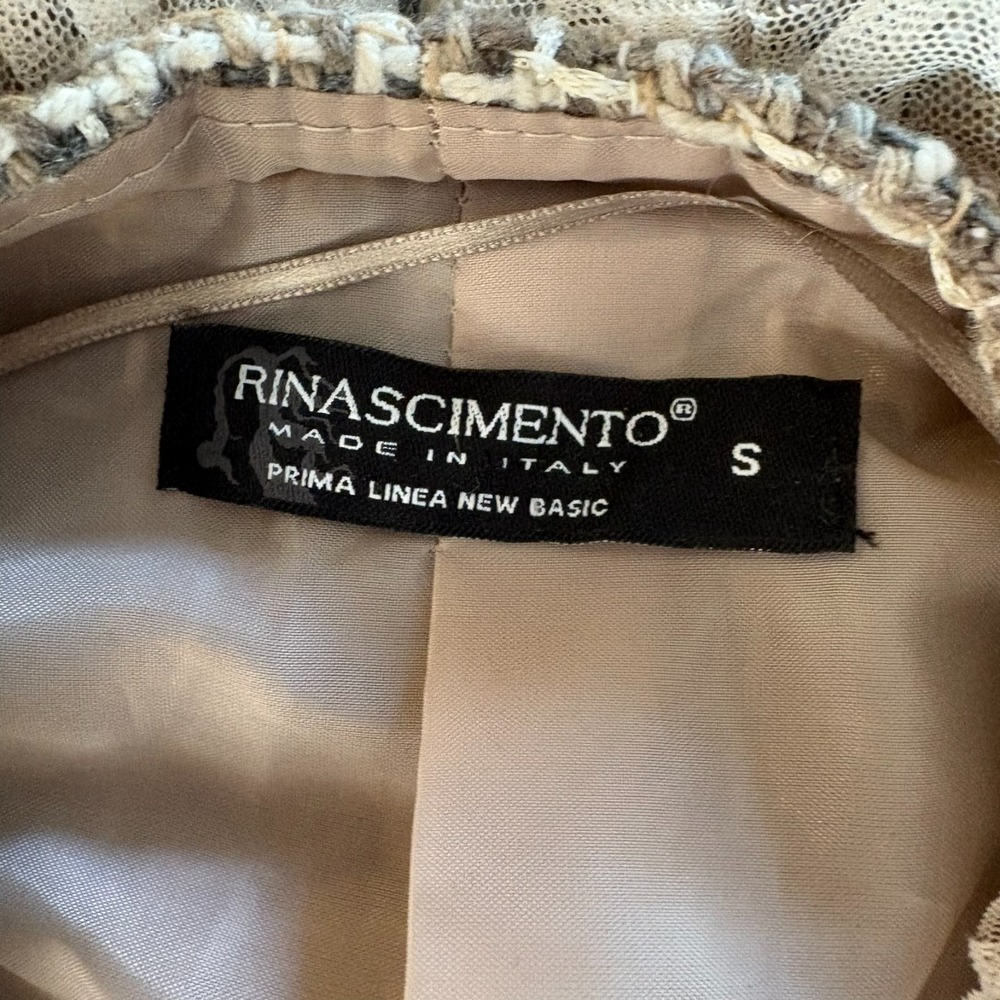 Rinascimento Womens Beige Plaid Made In Italy 2 Piece Tweed Dress & Jacket Set S - Picture 9 of 16